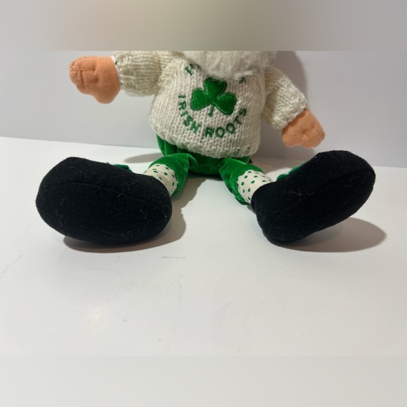 Traditional Craftwear Plush Happy Irish Old Man Beard Shamrock Hat Sweater VTG - Picture 5 of 10